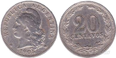 MONETA ARGENTINA 20 Centavos 1905 - COD C13