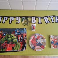 Kit festa Avengers Supereroi Spiderman Hulk