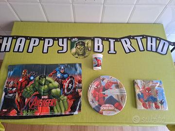 Kit festa Avengers Supereroi Spiderman Hulk