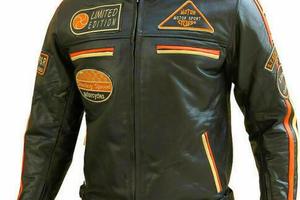 Giubotto Moto In Vera Pelle Cafè Race