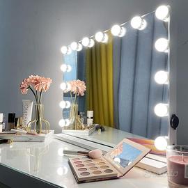 Specchio Hollywood a 15 LED luce regolabile e USB