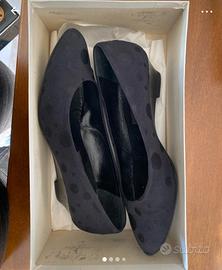 scarpe col tacco con suola in cuoio vero