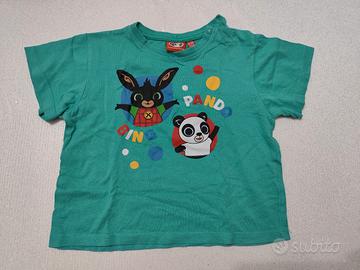 maglietta bambino manica corta verde 18 mesi bing