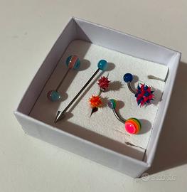 Set piercing colorati - banana, industrial unisex