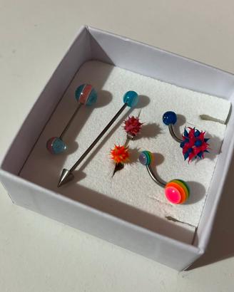 Set piercing colorati - banana, industrial unisex