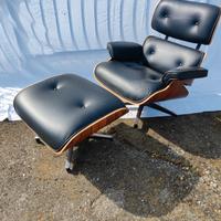 Lounge Chair e Ottoman Eames in pelle nera