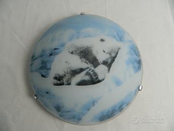 Plafoniera in vetro Orso polare