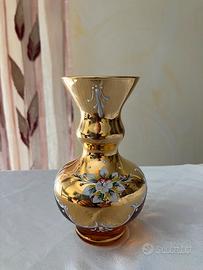 Vaso Elio Biancalani vetro Murano oro 24 kt