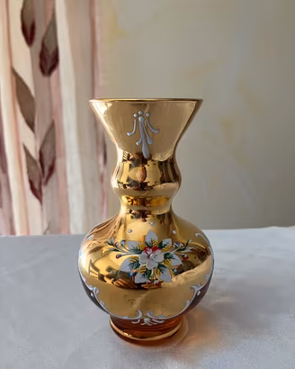 Vaso Elio Biancalani vetro Murano oro 24 kt