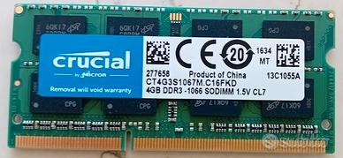 Ram Crucial 4GB Apple Mac DDR3 CT4G3S1067M.C16FKD