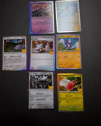 lotto 7 carte pokémon 30º anniversario ita