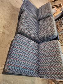 Divano modulare Trussardi anni 80 tre poltrone