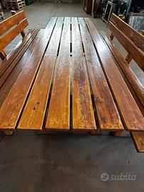 Tavolo da giardino con panche