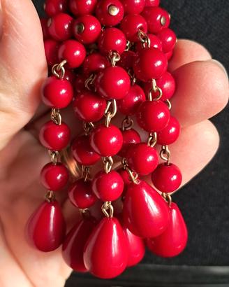 Orecchini vintage rossi