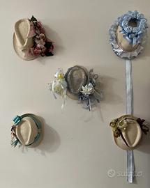 Set cappelli in paglia decorati a mano pezzi unici