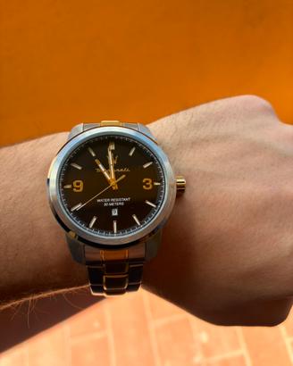 Maserati Successo Uomo Acciaio Bicolore Nero/Oro