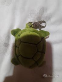 Tartaruga peluche portachiavi verde