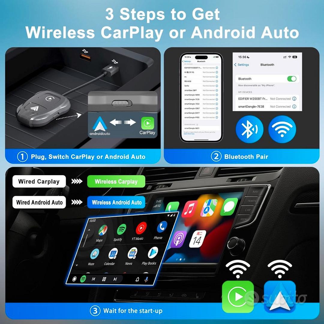 Adattatore Wireless, Android Auto e CarPlay - Telefonia In vendita a Perugia