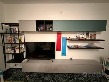 Parete soggiorno moderna completa (come nuova) + l