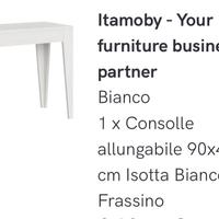 Tavolo consolle 90x42 fino a 302 BIANCO