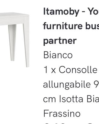 Tavolo consolle 90x42 fino a 302 BIANCO