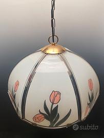 Lampadario tema floreale in stile Tiffany