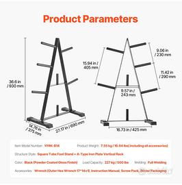 VEVOR Albero per dischi pesi con telaio ad A