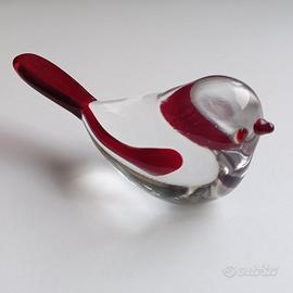 Uccellino vintage in vetro artistico 