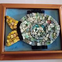Quadretto pesce in mosaico