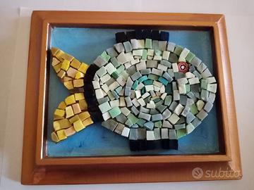 Quadretto pesce in mosaico