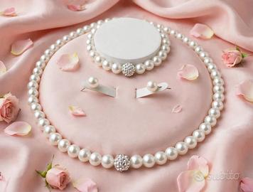 Set di Perle Donna collana+bracciale+orecchini