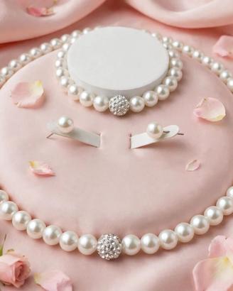 Set di Perle Donna collana+bracciale+orecchini