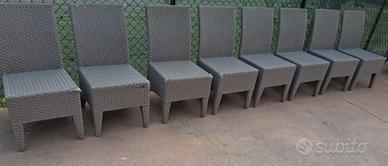 8 sedie da giardino 