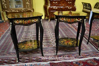 Tavolini-comodini ebanizzati stile Luigi XV