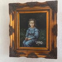 Elegante Dipinto a Olio Ritratto di Fanciulla