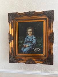 Elegante Dipinto a Olio Ritratto di Fanciulla
