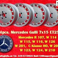 4 pz. cerchi Mercedes Gullideckel 7x15 ET25 107 11