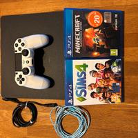 PS4 Nera con Joystick + The Sims 4 & Minecraft