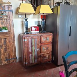Mobile Ghiacciaia Vintage in Legno Massello