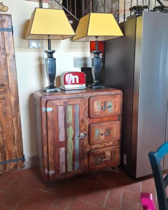 Mobile Ghiacciaia Vintage in Legno Massello
