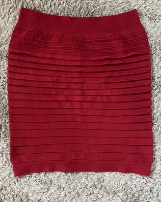 Minigonna Tubino Bordeaux a Balze