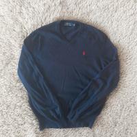 Polo Ralph Lauren maglione scollo a V blu L