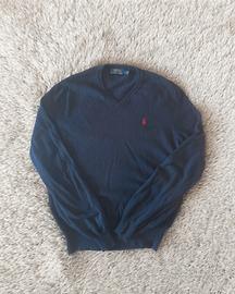 Polo Ralph Lauren maglione scollo a V blu L