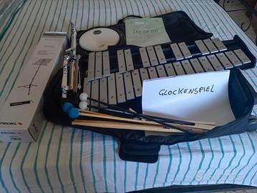 strumento musicale scolastico glockenspiel. 