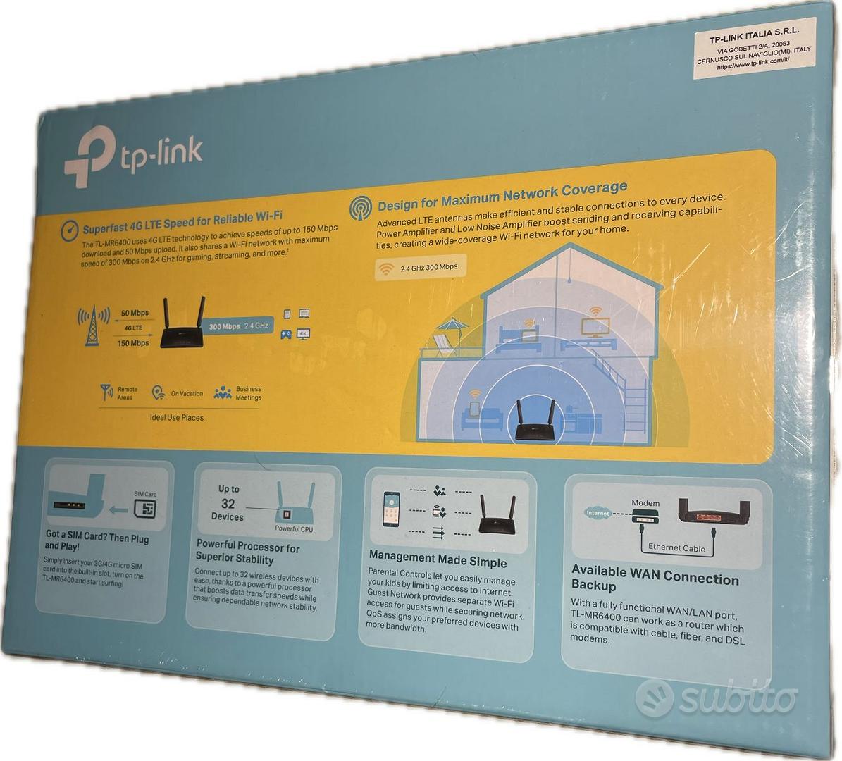 Modem Router TP-Link TL-MR6400 4G LTE SIM card - Informatica In vendita a  Vicenza