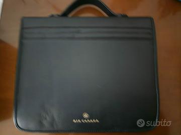 porta documenti in pelle nera
