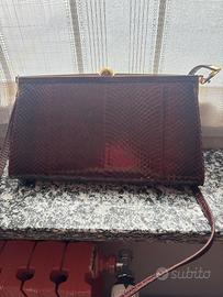 Cordinato borsa e portafoglio donna in pitone