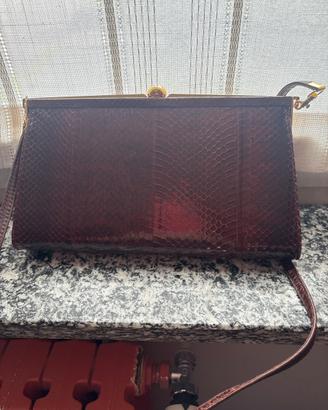 borsa e portafoglio donna in pitone
