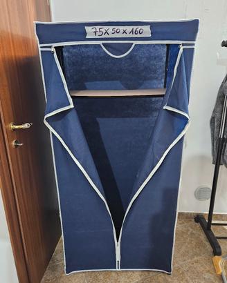 ARMADIO IN TESSUTO CON RIPIANO COLORE BLU
