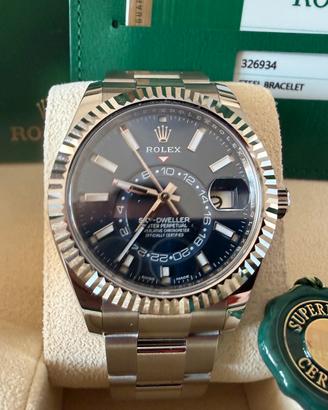 Rolex Sky Dweller Blu nuovo ref 326934 acciaio